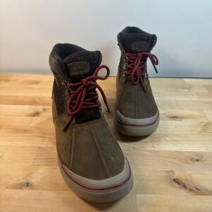 KEEN Elena Insulated Waterproof Boots Brown Leather Wool US 8.5 1019557